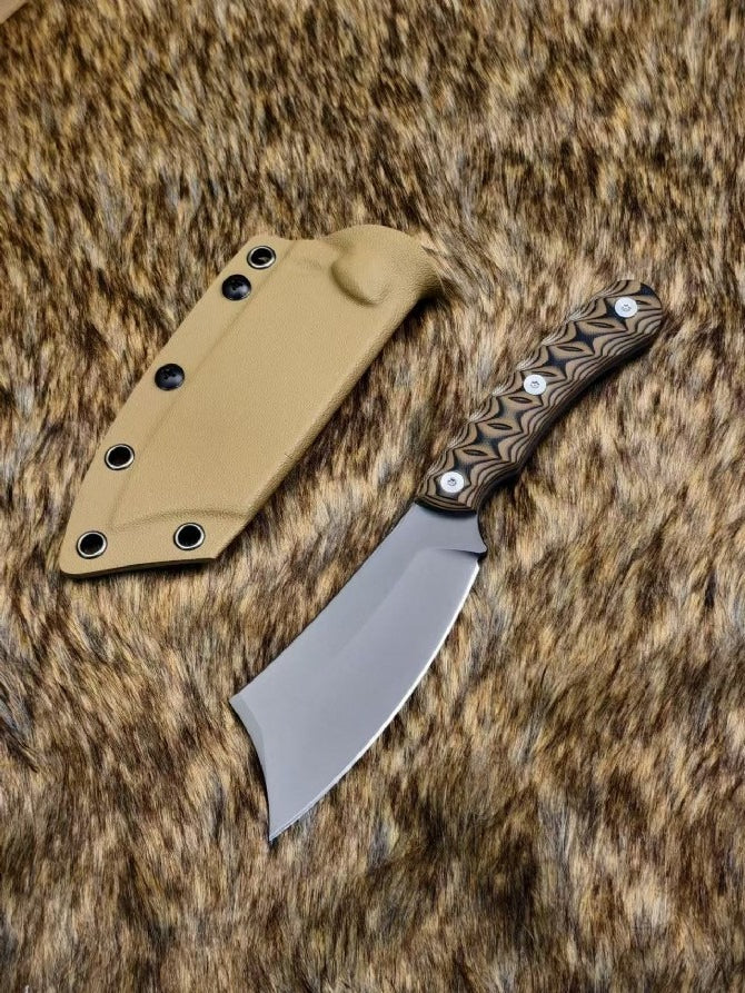 USA-10 Steel Dual-tone G10 Sand-colored K-sheath Outdoor Tool