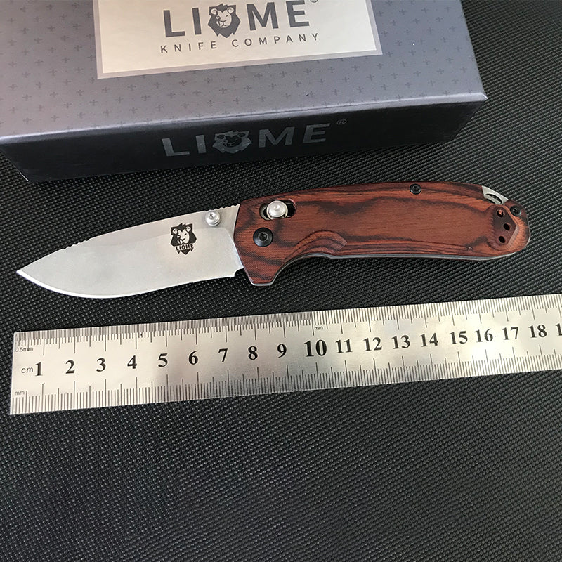 Liome 15031 Folding Wooden Handle Stonewash Outdoor Pocket Tool
