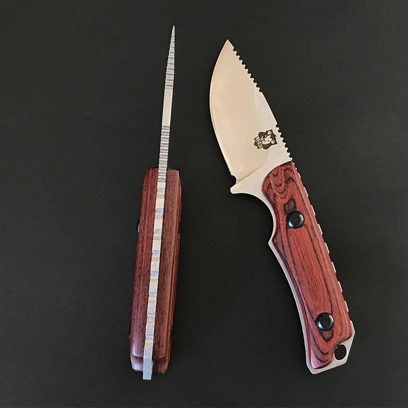 Liome 15017 Red-brown Wooden Handle Pocket EDC Tool
