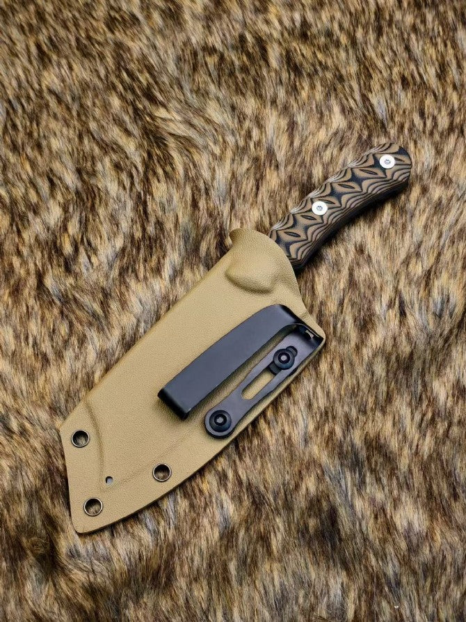 USA-10 Steel Dual-tone G10 Sand-colored K-sheath Outdoor Tool