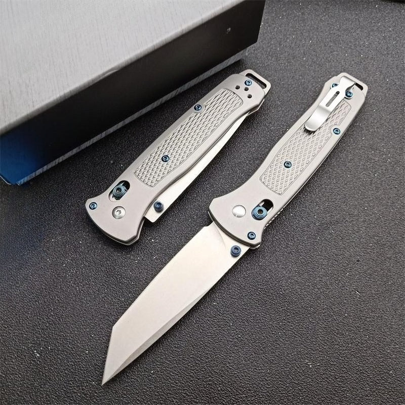 BM537GY M390 Steel Titanium Alloy Handle Outdoor Folding Tool