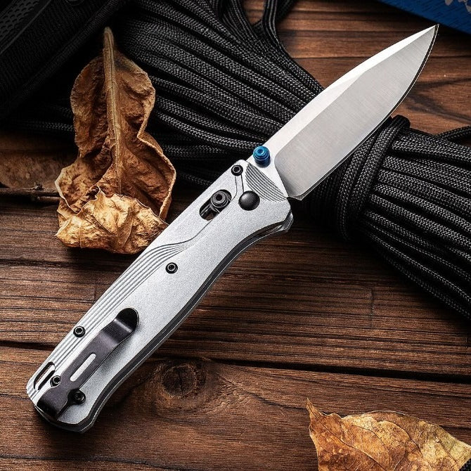 BM535BK-4 Silver Aviation Aluminum Handle 9CR13 Outdoor Folding Tool