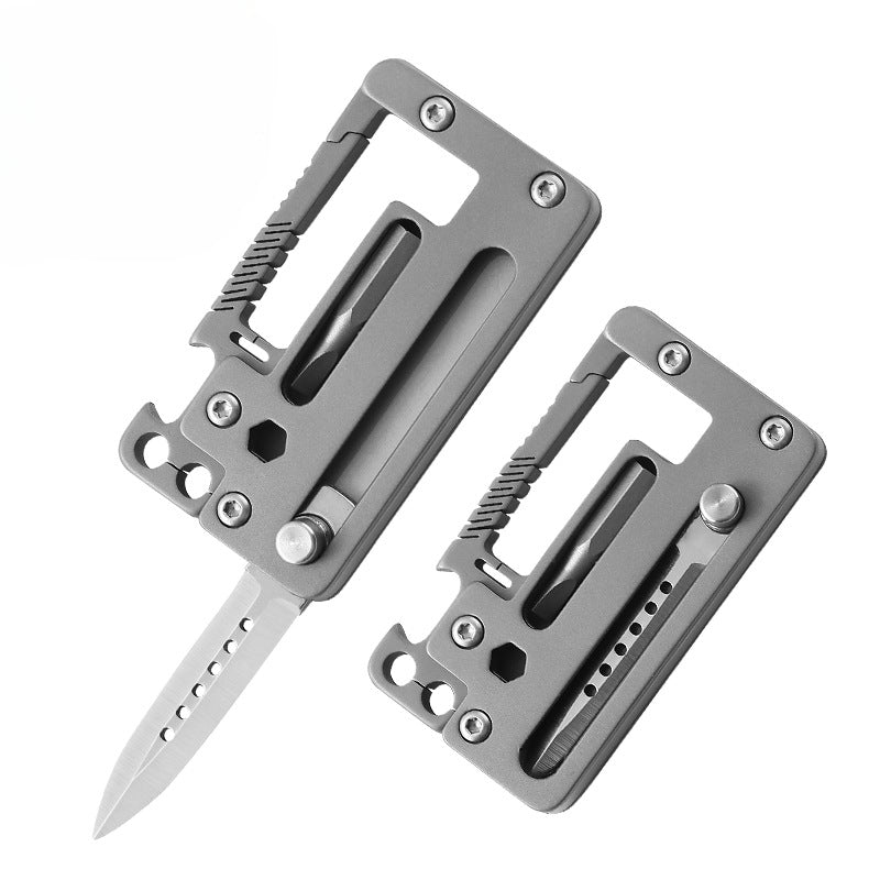 Multifunctional Titanium Pocket Hiking Bottle Opener Tool