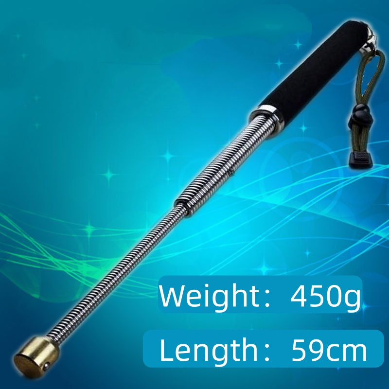 Martial arts spring whip with rubber handle, soft whip, telescopic whip, retractable whip, anti-wolf weapon, spring stick, spring soft stick