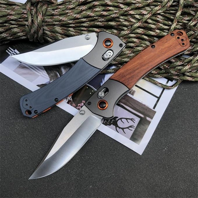 BM15080 G10 Handle and Sandalwood Handle Outdoor Folding Tool