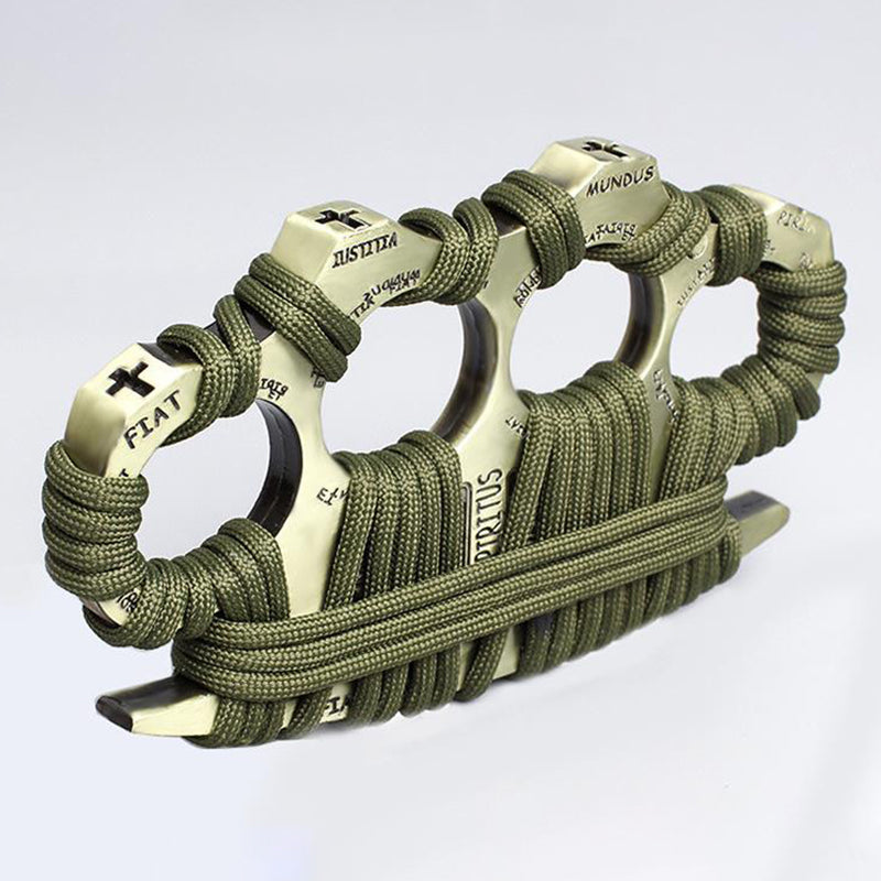 Thickened Metal Solid Brass Knuckles Duster Boxing Training Four Finger Buckle Fitness Broken Window Combat Protective Gear