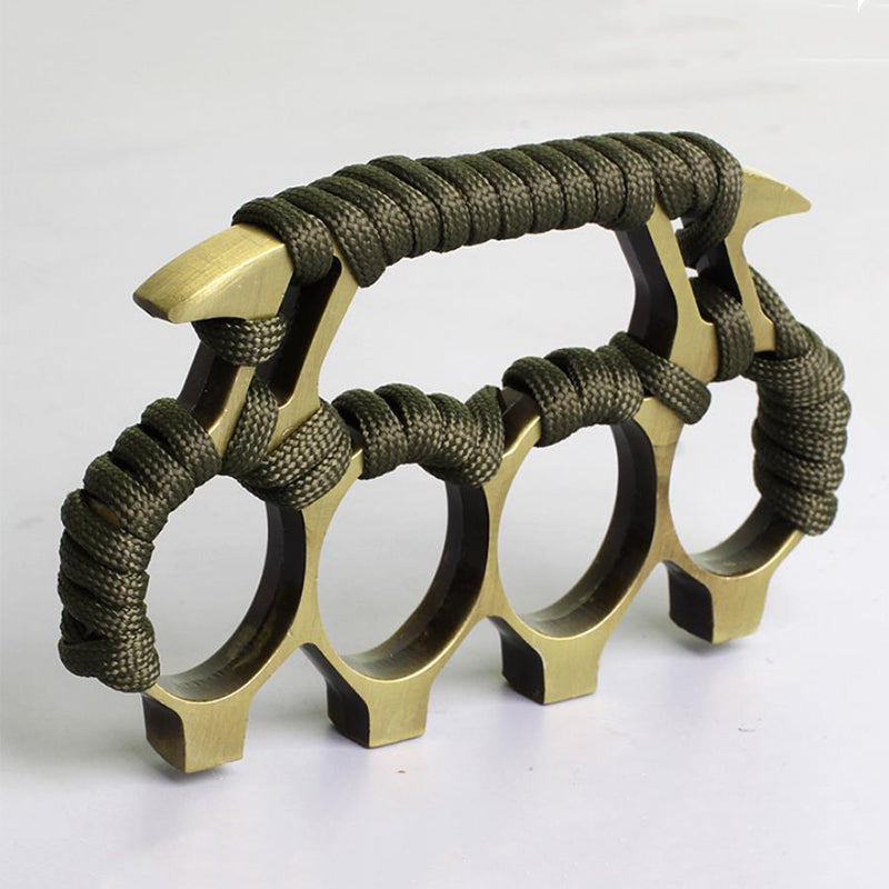 Strong Metal Brass Knuckle Duster With rope Four Finger Tiger Fingers Outdoor Camping Safety-defend Pocket Backpack EDC Tool