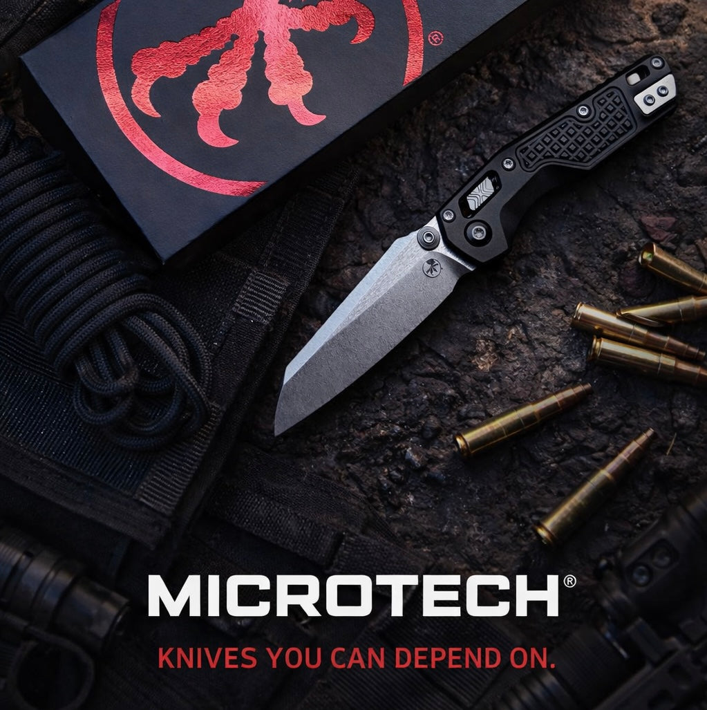 Microtech MSI Mini Folding Knife – Frag Aluminum Handle Stonewash Blade - 210M-10 FR