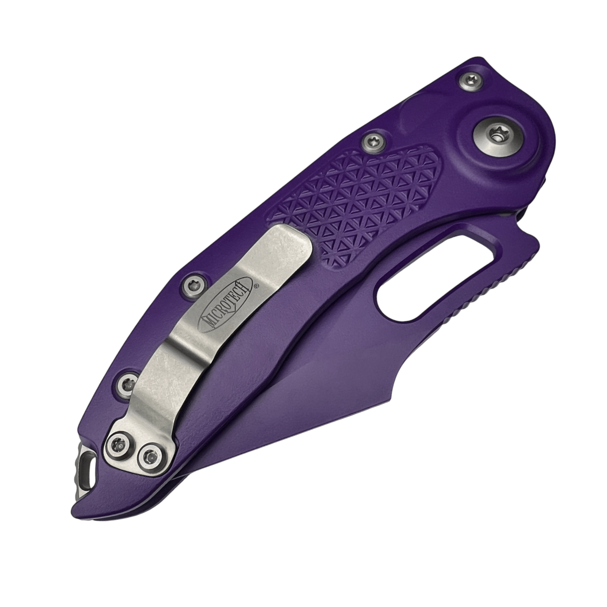 Microtech Stitch Borka Automatic Knife – Purple Handle, Purple Blade (169-1PU X16)