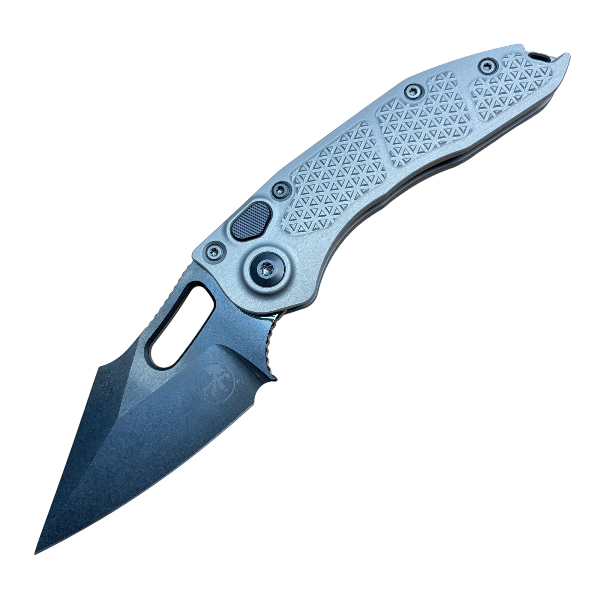 Microtech Stitch S/E Automatic Knife – DLC Blade, Natural Clear Handle (Signature Series)