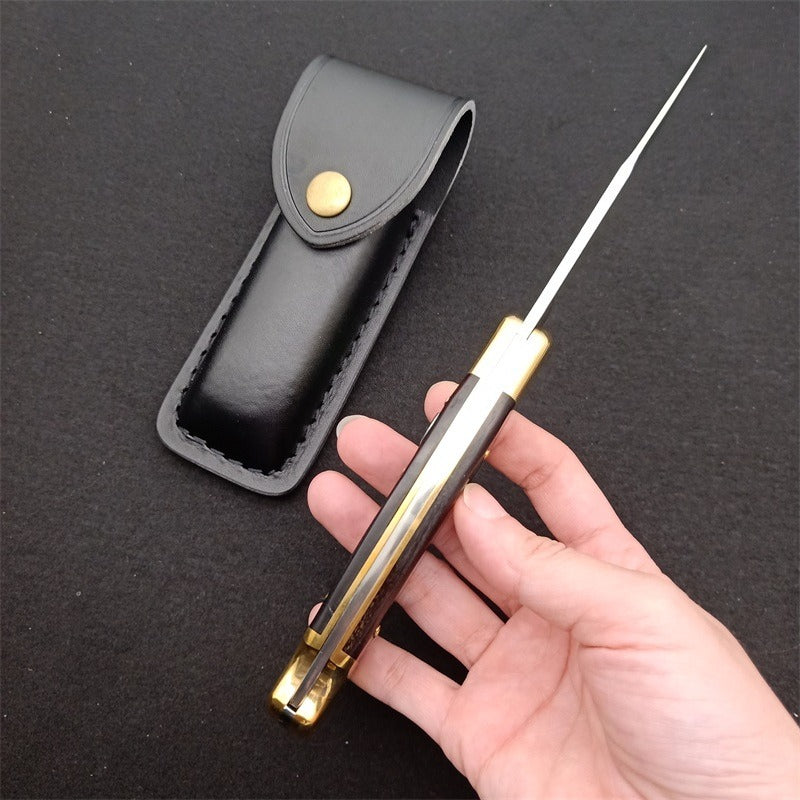 Single Handle Copper Rivet Black Rosewood Wood Bk 110 Outdoor Folding Tool