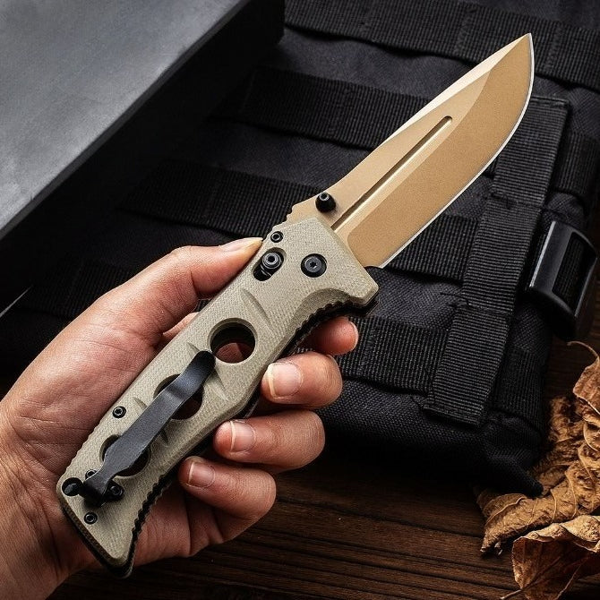 BM275SFE-2 G10 D2 Steel Titanium Coated Outdoor Folding Tool