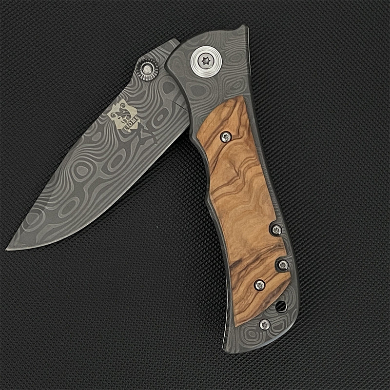 Liome 339 Damascus Pocket Folding Outdoor EDC Tool