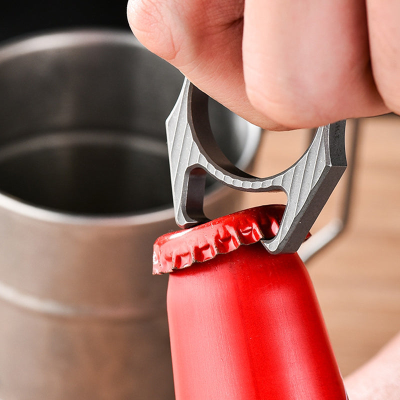 Mini Multifunctional Titanium Bottle Opening EDC Tool Hung on The Keychain