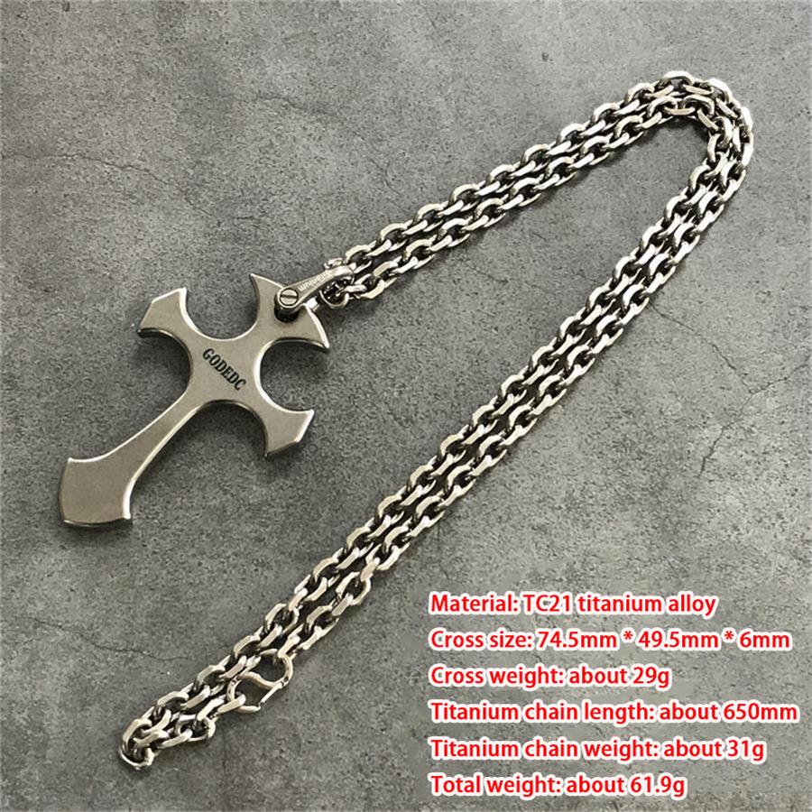 GODEDC Titanium Cross Necklace Keychain Backpack Pendant EDC Tool