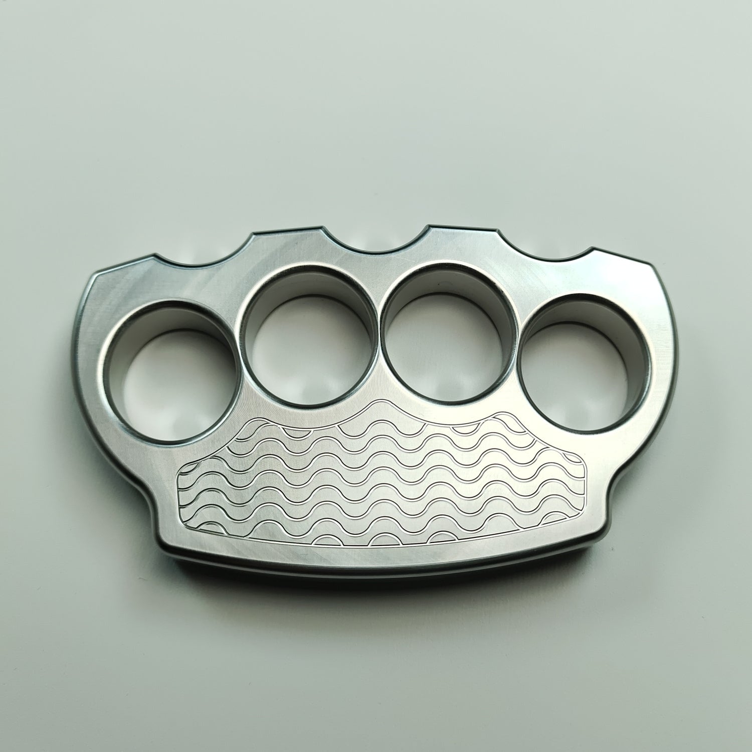 Steel Corrugated Skull Pattern Large Hole Bottle Opener EDC Tool