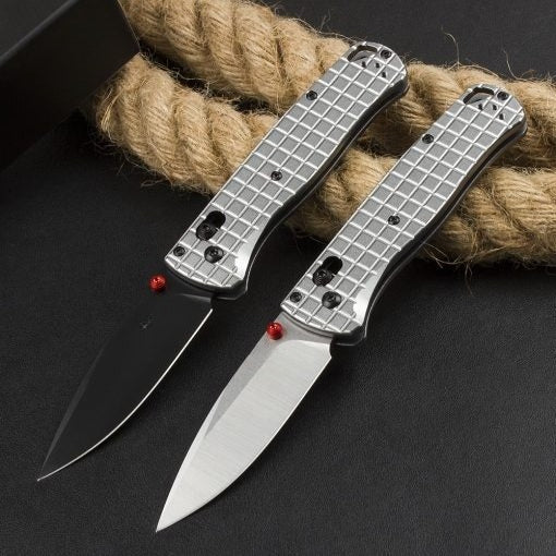 BM535 Bk-4 Checkered Aluminum Handle D2 Outdoor Folding Tool