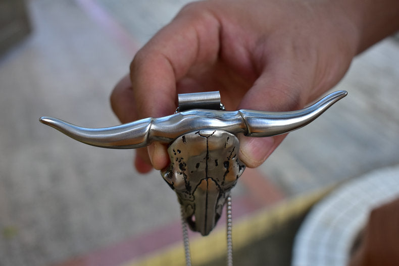 Damascus Steel Bullhead Outdoor Carrying EDC Tool