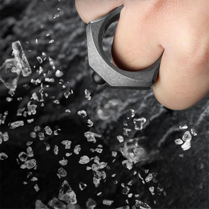 Handmade Titanium Portable Single Hole Creative EDC Outdoor Keychain Backpack Tool