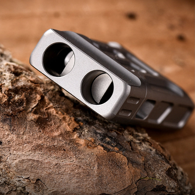 Titanium Pendant Whistle Double Barrel