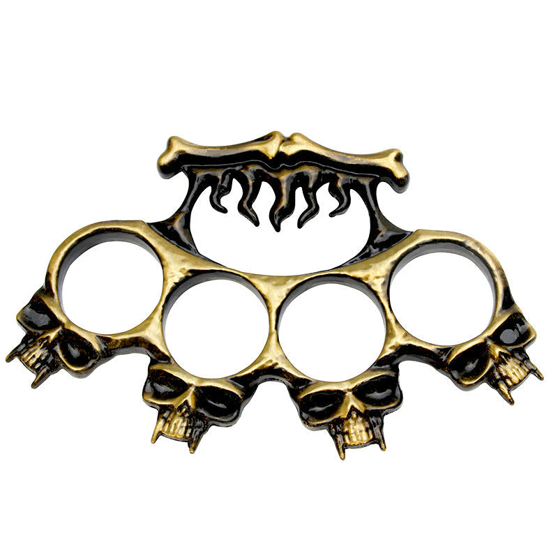 Flame Skull Zinc Alloy Four Finger Outdoor Tool