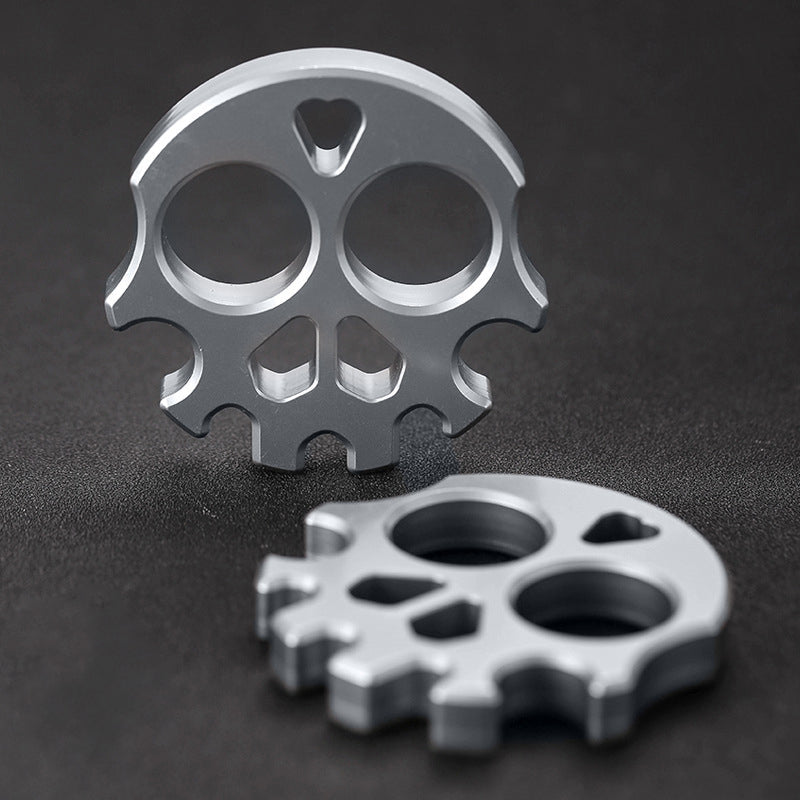 Skull Multifunctional EDC Tool with Surface Silver Titanium Plating