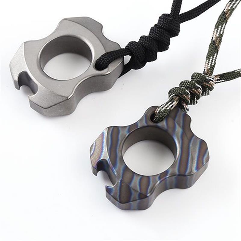 Mini Titanium Bottle Opener Portable Pendant Backpack Keychain
