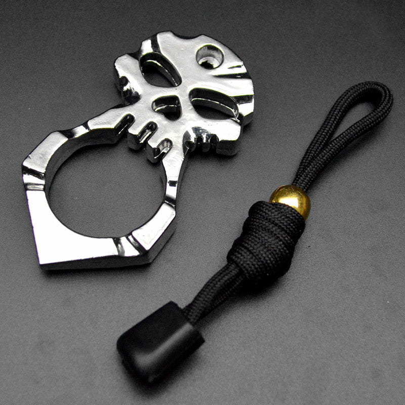 Love Heart Hole Single Finger Skull Bottle Opener Outdoor Tool