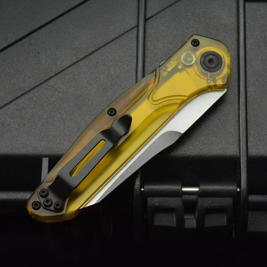 BM9400 PEA Transparent Handle D2 Steel Outdoor Portable Tool