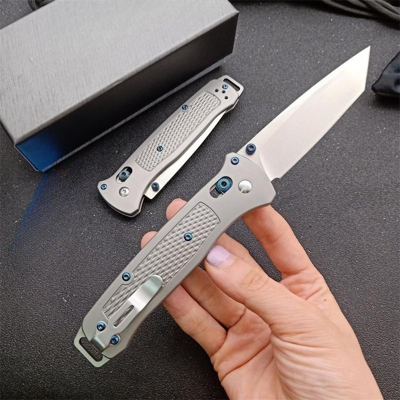 BM537GY M390 Steel Titanium Alloy Handle Outdoor Folding Tool
