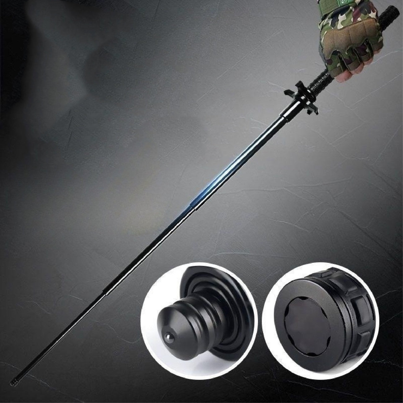 Mechanical baton, four-section expandable baton, thickened alloy steel heavy-duty baton, legal self-defense vehicle-mounted weapon