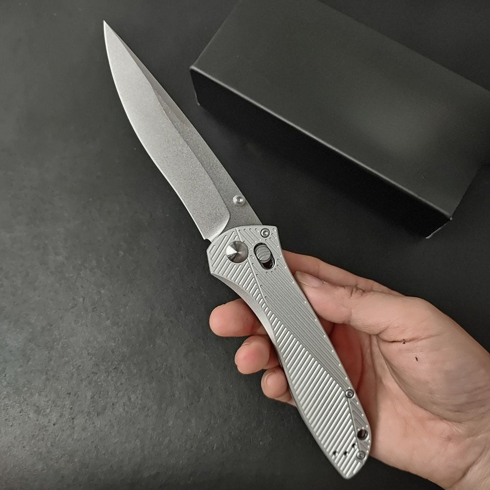 BM710 White Aluminum Alloy Handle 8cr13 Outdoor Folding Tool