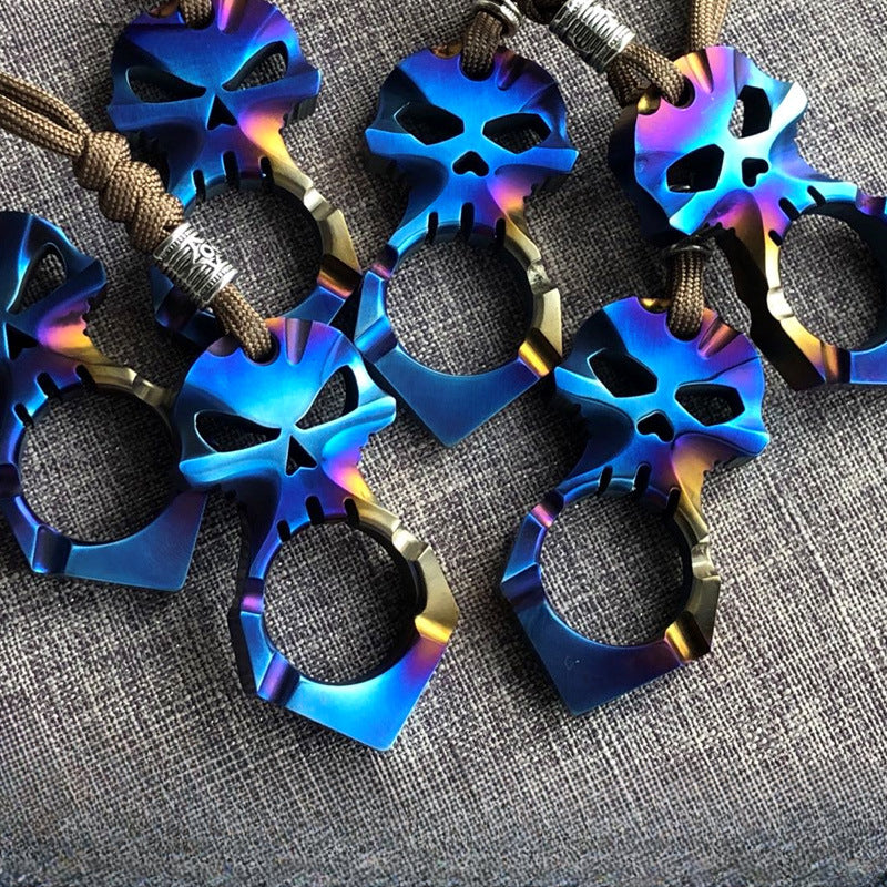Mini Titanium Skull Portable EDC Decoration Outdoor Tool Keychain