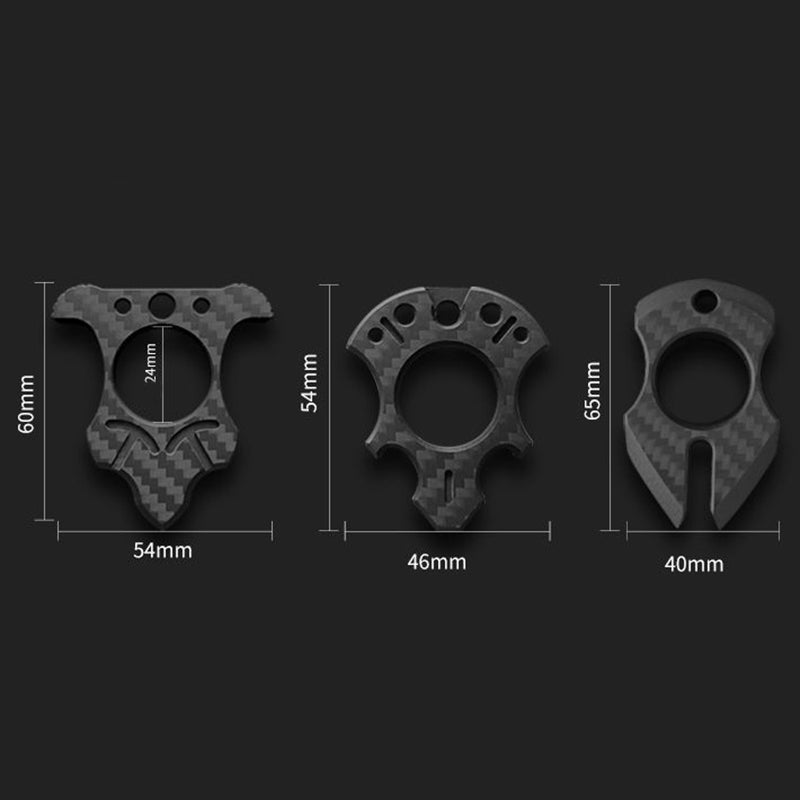 Various Styles of Carbon Fiber Single Finger Keychain Backpack Outdoor Tool