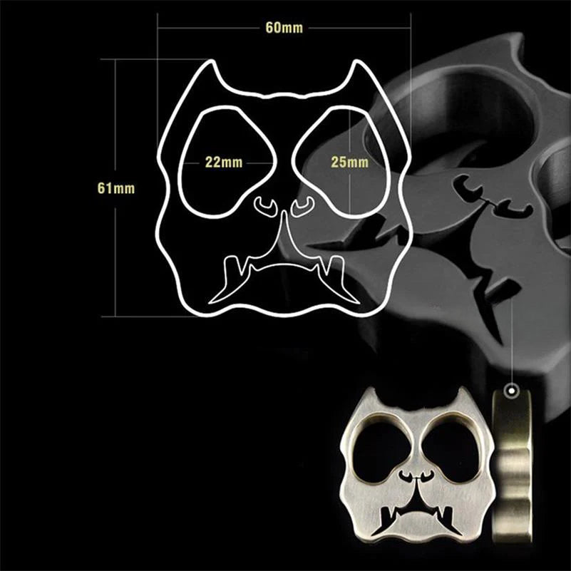 Thickened Dog Head Brass Two-hole Outdoor Tool