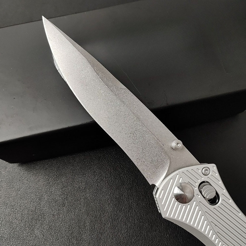 BM710 White Aluminum Alloy Handle 8cr13 Outdoor Folding Tool