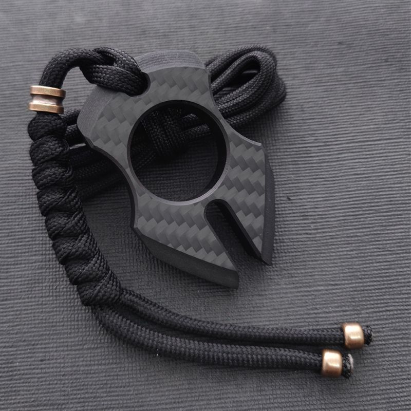 Various Styles of Carbon Fiber Single Finger Keychain Backpack Outdoor Tool