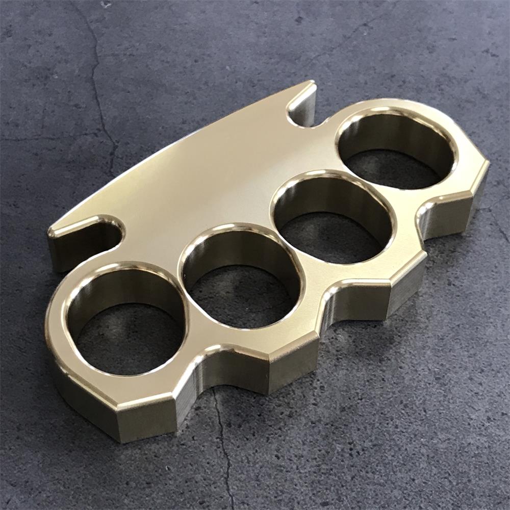 Solid Brass Knuckle Duster Finger Buckle Self-defense Broken Window EDC Tool Boxing Training Combat Gear