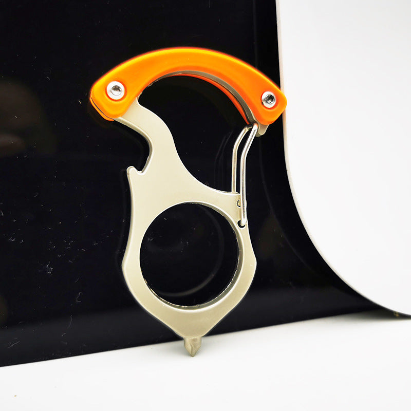 Single Alloy Steel Carabiner Keychain Outdoor Bottle Opener Tool