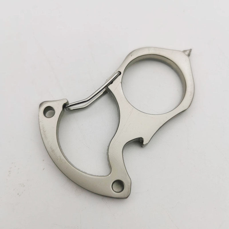 Single Alloy Steel Carabiner Keychain Outdoor Bottle Opener Tool