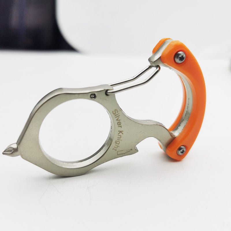 Single Alloy Steel Carabiner Keychain Outdoor Bottle Opener Tool