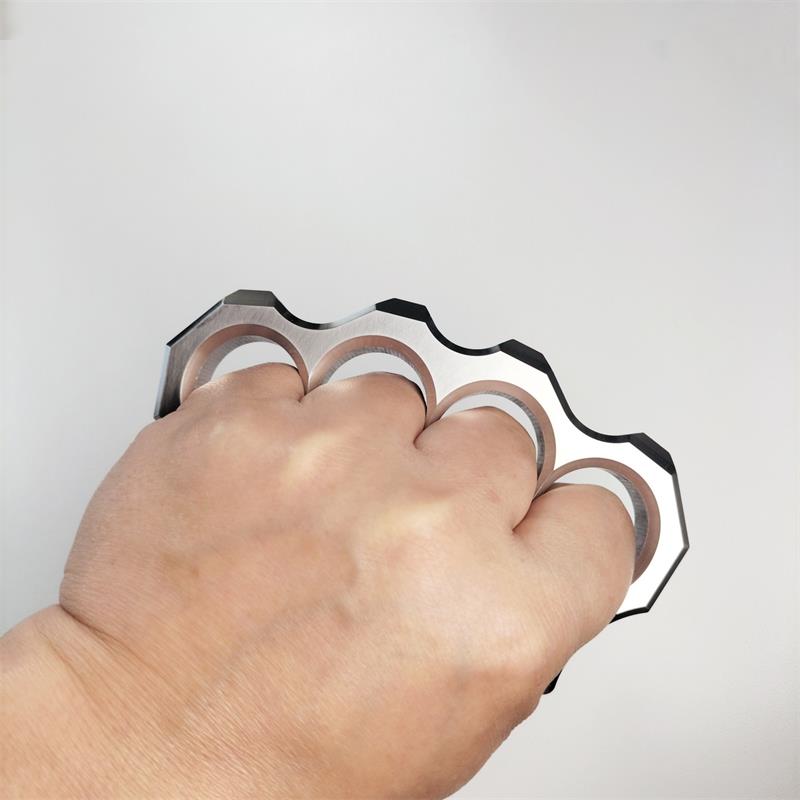 Rugged Stainless Steel Knuckle Duster Finger Buckle Outdoor Defense Boxing Window Breaker Combat Training Gear