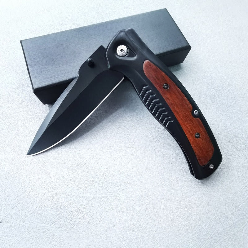 DA315 Steel and Solid Wood G10 Blade Handle Outdoor Folding Tool