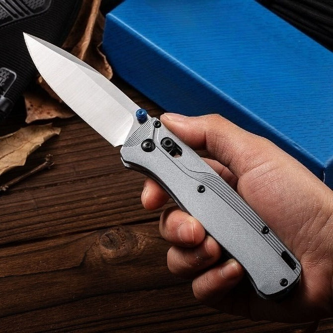 BM535BK-4 Silver Aviation Aluminum Handle 9CR13 Outdoor Folding Tool