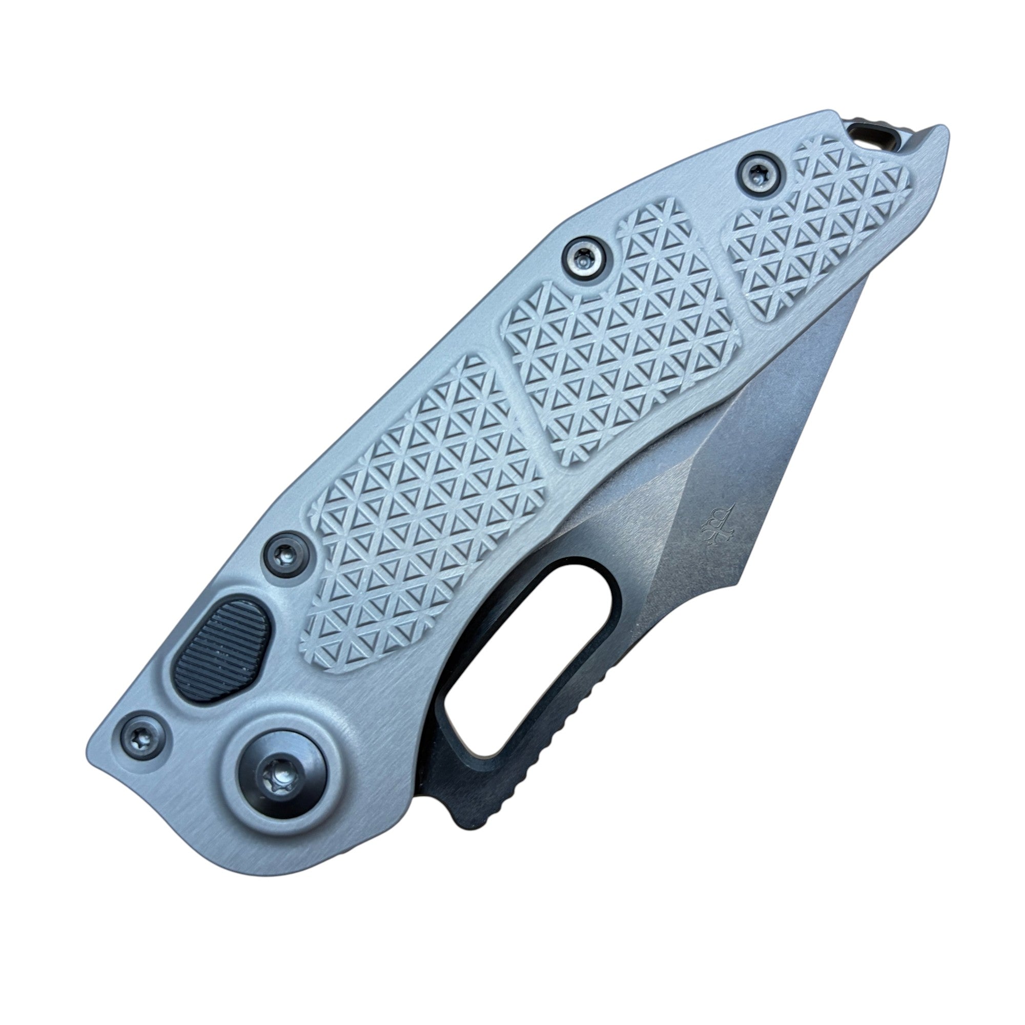 Microtech Stitch S/E Automatic Knife – DLC Blade, Natural Clear Handle (Signature Series)