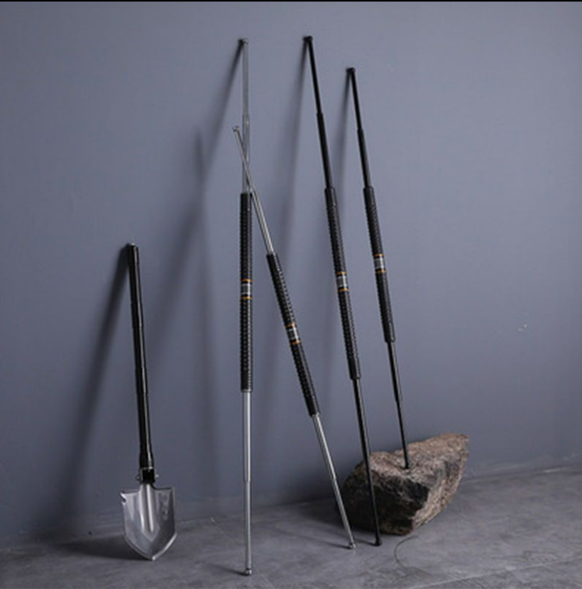 Combination baton, which can be spliced into a martial arts and fitness three-section stick, is a solid, extended, butt-jointed, retractable baton, serving as a vehicle-mounted self-defense weapon.