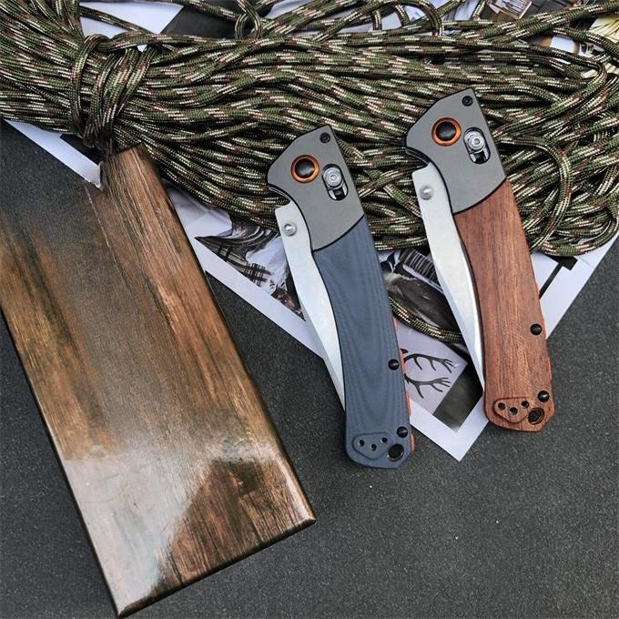 BM15080 G10 Handle and Sandalwood Handle Outdoor Folding Tool